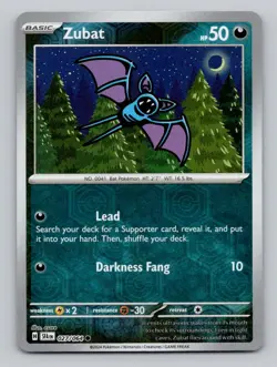 Zubat 027/064 Common Shrouded Fable Pokemon Reverse Holo Near Mint - Image 1