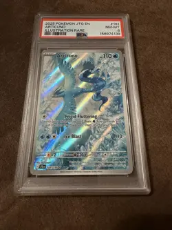 2025 POKEMON JTG EN ARTICUNO ILLUSTRATION RARE- #161 PSA 8 NM-MT - Image 2