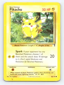 Pikachu 86/110 Common Legendary Collection Pokemon Heavily Played - Image 1