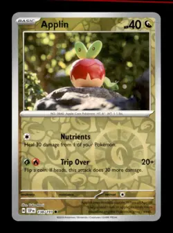 Pokemon TCG SV08: Surging Sparks Applin Common Reverse Holo - Image 1