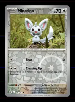 Minccino 136/162 Common Temporal Forces Pokemon Reverse Holo Near Mint - Image 1