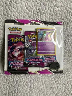 Pokemon TCG Sword & Shield Fusion Strike 3-pack blister Espeon Promo sealed - Image 1
