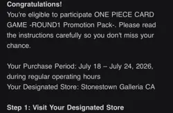 One Piece x Round 1 Collab Promo One (1) Pack CONFIRMED PREORDER x Ships July 20 - Image 2