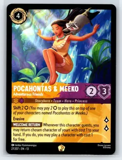 27 Pocahontas & Meeko Adventurous Friends - Legendary Lorcana Attack of the Vine - Image 1