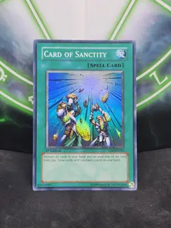 Yugioh Card of Sanctity TLM-EN037 Super Rare 1st Edition NM - Image 1