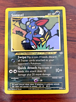 Pokemon Card- Sneasel 24/64 Rare- Neo Revelation 2000- Vintage - Image 1