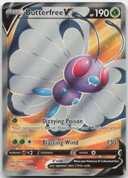 Butterfree V 177/189 SWSH03: Darkness Ablaze Pokemon Card NM - Image 1