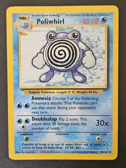 NM Near Mint Poliwhirl 38/102 - Base Set - WOTC - Pokemon Card - 1999 - Image 1