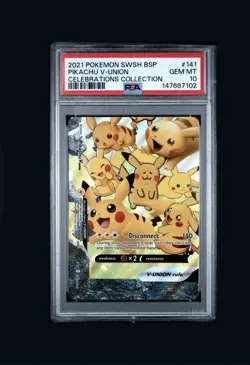 Pikachu V-Union SWSH141 SWSH: Sword & Shield Promo Cards Holo PSA 10 MINT✨✨✨ - Image 1