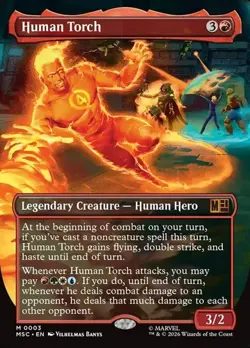 1x Human Torch - Foil Extended Art NM Eng MTG - Marvel Super Heroes Commander - Image 1