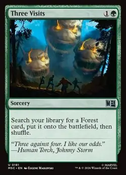 1x Three Visits NM Eng MTG - Marvel Super Heroes Commander - Image 1