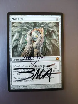 MTG 1x ENG Mox Opal DOUBLE SIGNED Scars of Mirrodin Played - Image 1