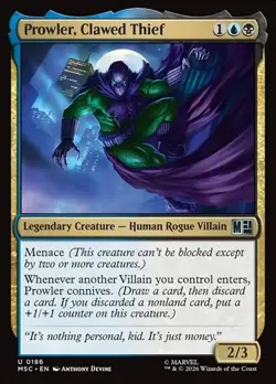 1x Prowler, Clawed Thief NM Eng MTG - Marvel Super Heroes Commander - Image 1
