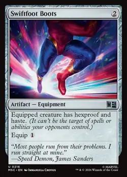 1x Swiftfoot Boots NM Eng MTG - Marvel Super Heroes Commander - Image 1