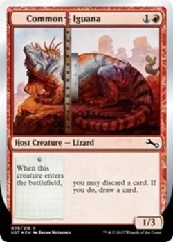 1x Common Iguana - Foil MTG - Unstable - NM-Mint - Image 1