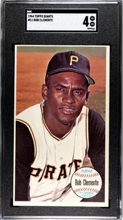 1964 Topps Giants #11 ROBERTO BOB CLEMENTE card! PIRATES HOF! SGC 4 VG-EX! - Image 1
