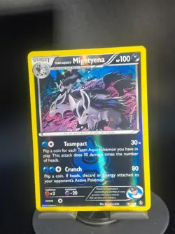 Pokemon Team Aqua's Mightyena 18/34 Common Reverse Holo Double Crisis NM - Image 1