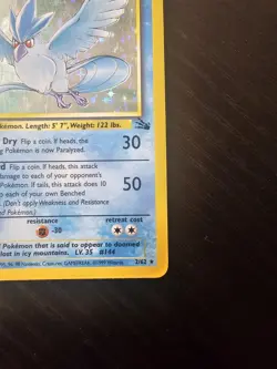 Vintage Pokemon Articuno Fossil Unlimited Holo Rare 1999 2/62 Lightly Played - Image 5