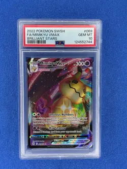 2022 Pokemon SWSH FA/Mimikyu VMAX Brilliant Stars #069 PSA 10 GEM MT - Image 1