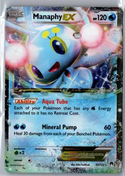 Manaphy EX 32/122 Holo EX Rare BREAKpoint Pokemon Lightly Played - Image 1