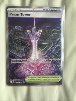 Pokemon TCG Prism Tower 111/086 Trainer Stadium Holo Full Art English - Image 1