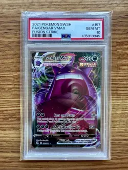 2021 Pokemon Fusion Strike Gengar VMAX Full Art #157 PSA 10 Gem Mint - Image 1