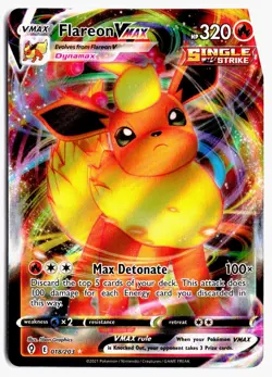 Flareon VMAX 018/203 Holo VMAX Rare Evolving Skies Pokemon NM - Image 1