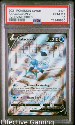 Glaceon V 175/203 Evolving Skies Pokemon PSA 10 - Image 1