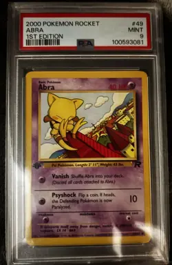PSA 9 2000 Pokemon TCG Team Rocket Abra 1st Edition 49/82 Regular - Image 1