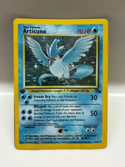Pokemon TCG Articuno 1st Edition Fossil 2/62 Holo Rare 1999 WOTC Vintage DMG - Image 1
