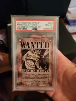 Marshall D. Teach OP09 Wanted Alternate Art Card Gem MT PSA 10 - Japanese - Image 5