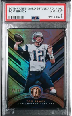 TOM BRADY 103 - Panini Gold Standard - PSA 8 - GOAT - HOF - REFRACTOR CARD - Image 1