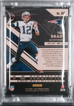 TOM BRADY 103 - Panini Gold Standard - PSA 8 - GOAT - HOF - REFRACTOR CARD - Image 2