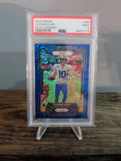 2023 Panini Prizm Cooper Kupp Blue Shimmer Prizm /25 #165 Los Angeles Rams PSA 9 - Image 1