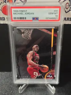 1998 Finest MICHAEL JORDAN #81 PSA 10 GEM MINT - Image 1