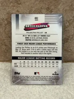 Bryce Harper 2026 Topps Finest Rare #238 /150 Blue Color Match Phillies - Image 2