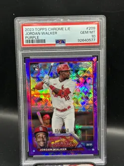 2023 Topps Chrome Logofractor - Jordan Walker #209 Purple /250 PSA 10 (RC) - Image 1