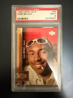 1996 Upper Deck Kobe Bryant #58 PSA 9 Mint Rookie RC Los Angeles Lakers HOF - Image 1