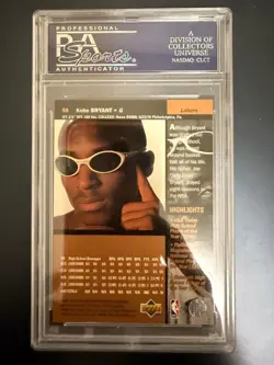 1996 Upper Deck Kobe Bryant #58 PSA 9 Mint Rookie RC Los Angeles Lakers HOF - Image 2