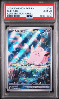 2026 Pokemon POR EN-Perfect Order Clefairy #094 Illustration Rare PSA 10 #1 - Image 1