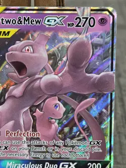 Mewtwo & Mew GX 71/236 Sun & Moon Unified Minds Tag Team Pokemon Card HP / DMG - Image 3