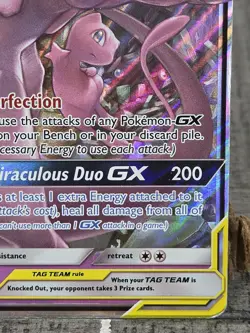 Mewtwo & Mew GX 71/236 Sun & Moon Unified Minds Tag Team Pokemon Card HP / DMG - Image 4