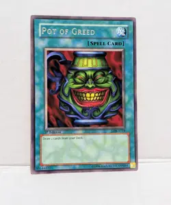 Yu-Gi-Oh! Pot of Greed LOB-119 1st Edition Rare Spell Card Legend of Blue Eyes - Image 1