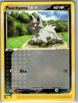 Poochyena 63/109 Non Holo Ruby and Sapphire - Pokemon Card - NM - Image 1