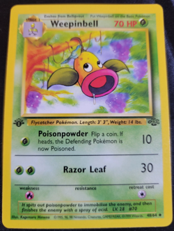 Weepinbell # 48/64 1st Edition Jungle Set Pokemon Trading TCG Game Cards NM - Image 1