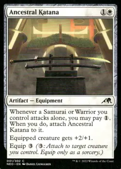Ancestral Katana 001/302 Kamigawa: Neon Dynasty MTG Magic the Gathering card - Image 1