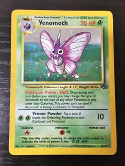 Pokemon Card - Venomoth Jungle 13/64 Holo Rare Moderately Played MP - Image 1