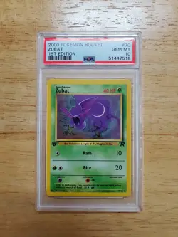Pokemon PSA 10 GEM MINT 2000 Zubat 1st Edition Team Rocket Card - Image 1