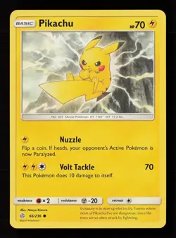 Pikachu 66/236 Cosmic Eclipse Pokemon Card -B4 - Image 1