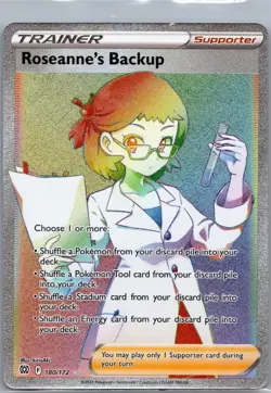 Roseanne's Backup 180/172 Brilliant Stars Pokemon TCG Holo Rainbow Rare NM - Image 1